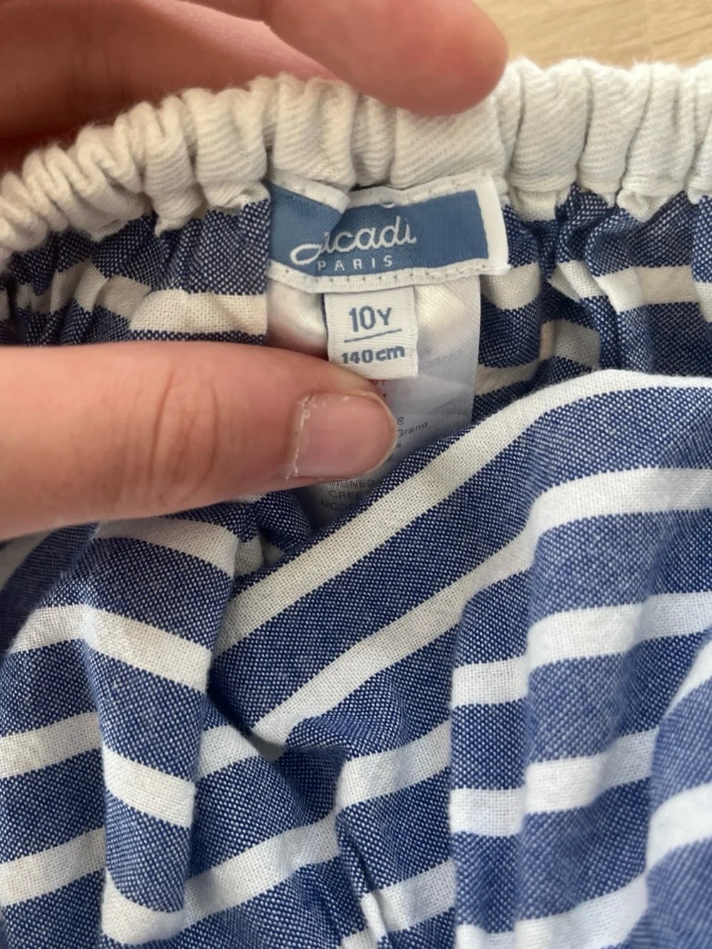 Jacadi Blue and White Striped Girls' Skirt